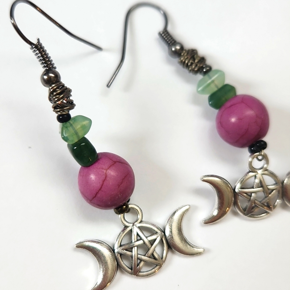 Silver And Stone Earrings - Picture 3 of 3